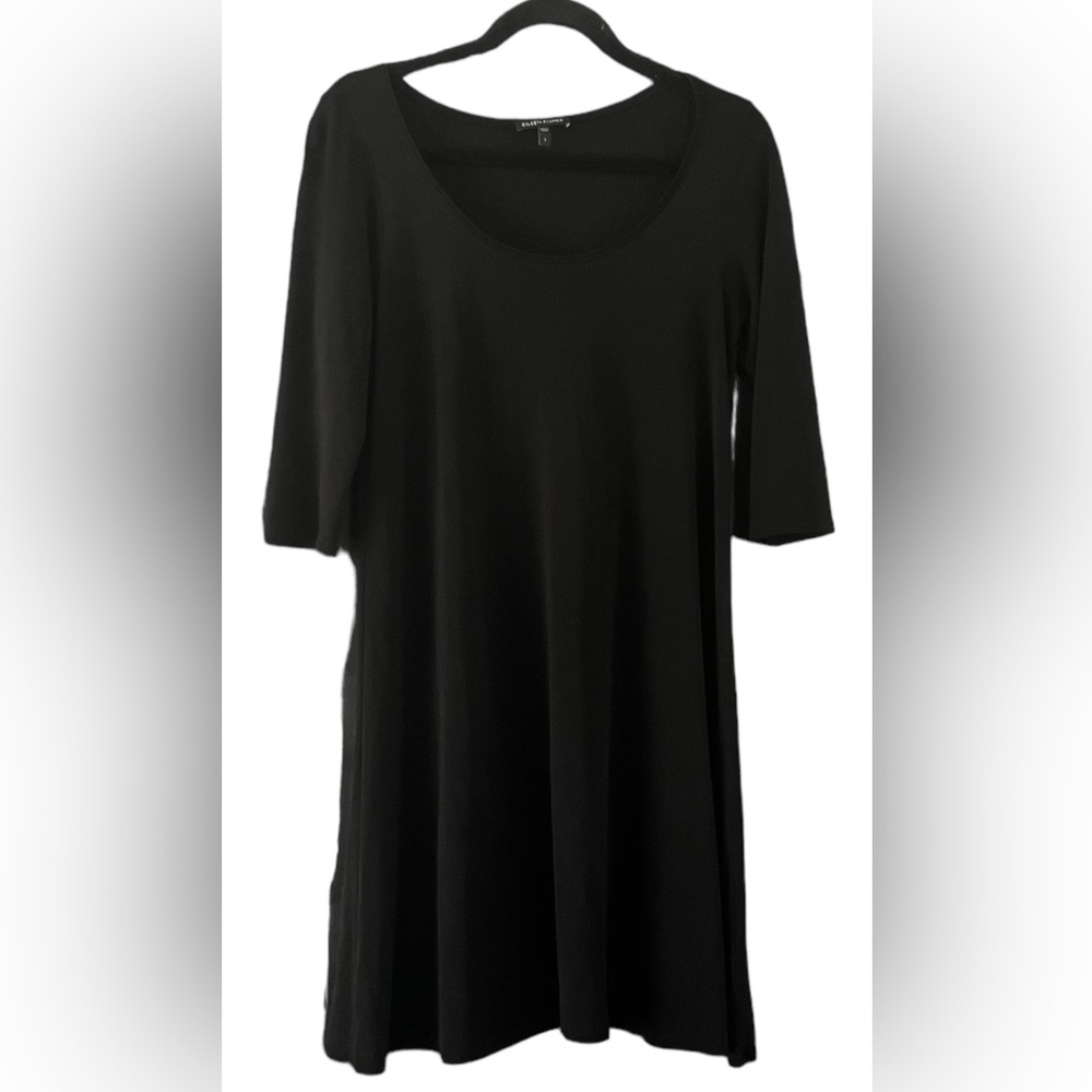 Eileen Fisher black silk dress